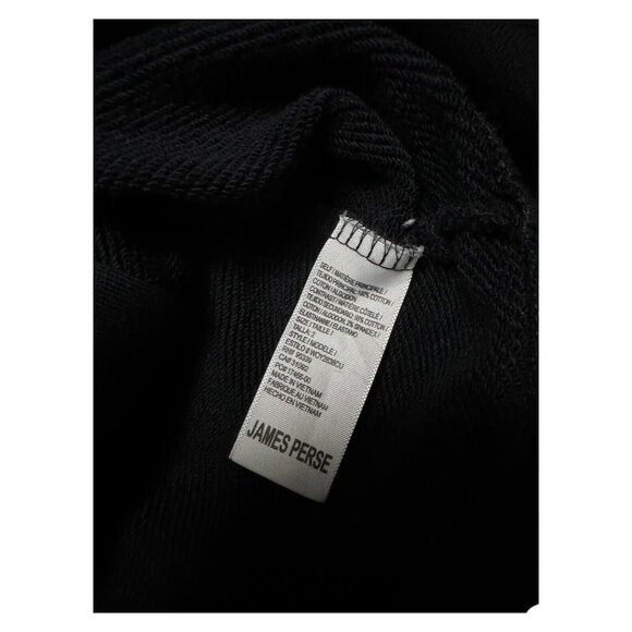 JAMES PERSE Luxury Designer Black Full Zip Hoodie Sweatshirt Womens Size 2 - Picture 5 of 6
